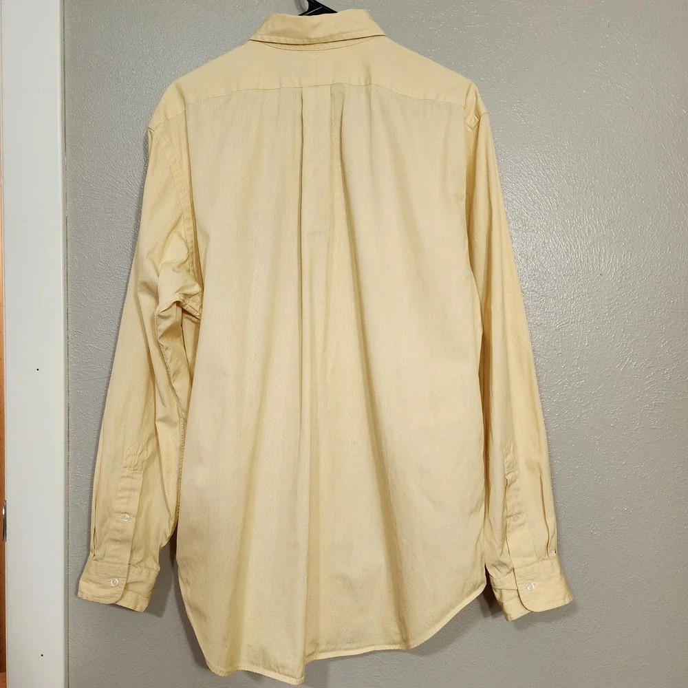 Ralph Lauren Long Sleeve Men's Button Down Shirt‎ Yellow 16 1/2 Size 34/35